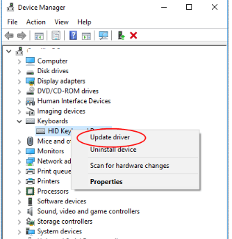HID keyboard device driver