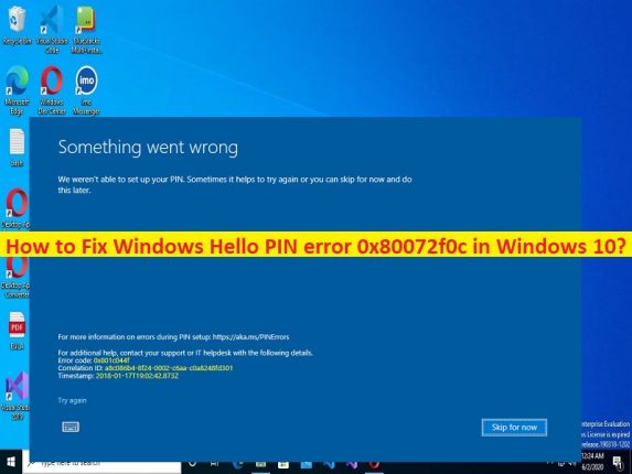 Windows Hello PIN error