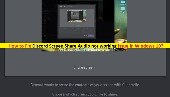 screen sharing discord doesnt work
