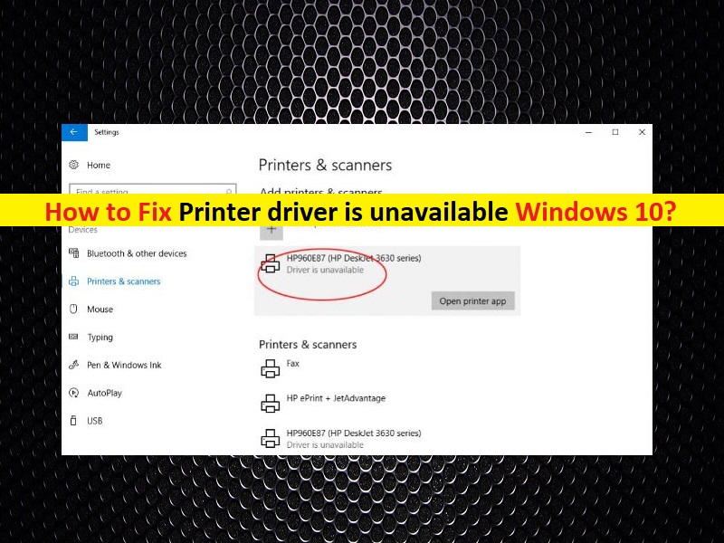 hp easy scan printer unavailable