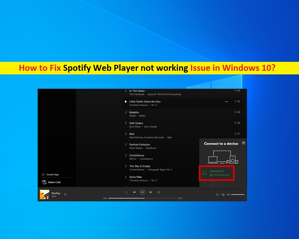 spotify web player not loading